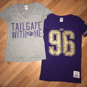 2 Baltimore Ravens PINK shirts